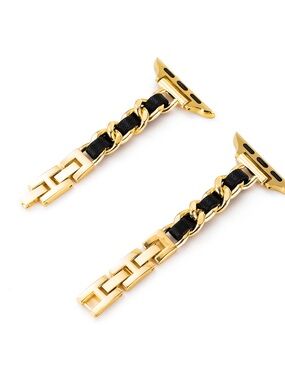Whimvoy Twisted Metal Gold and Black Chain-Link Watch Band for Apple Watch ⌚️